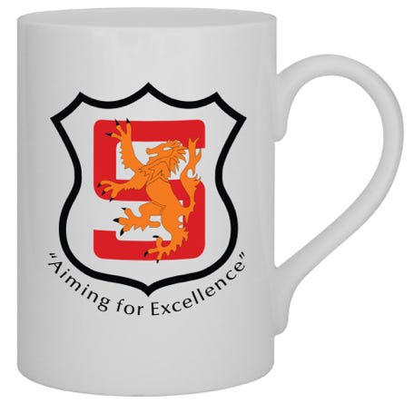bone china mug with school logo