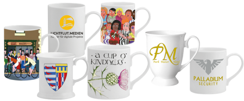 Bone china mugs custom prints specially for each customer