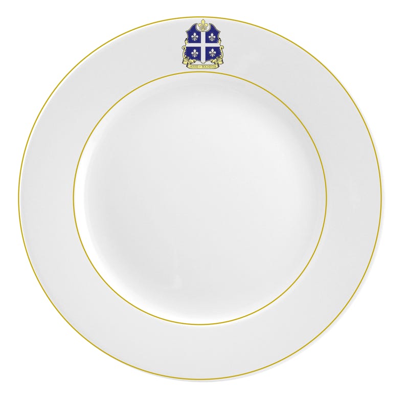 bone china plate with family crest