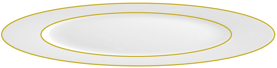 22ct gold edge line bands on bone china plate