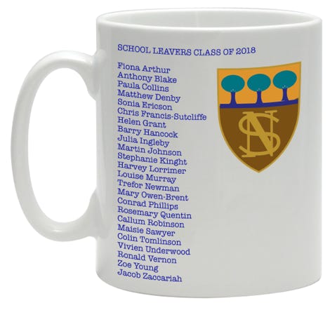 school mug with names