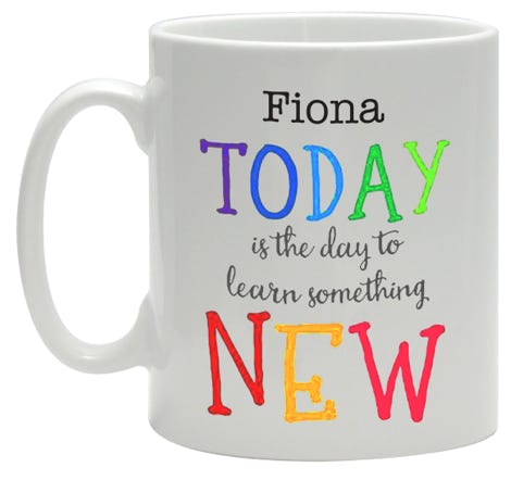 school mug  prize with message