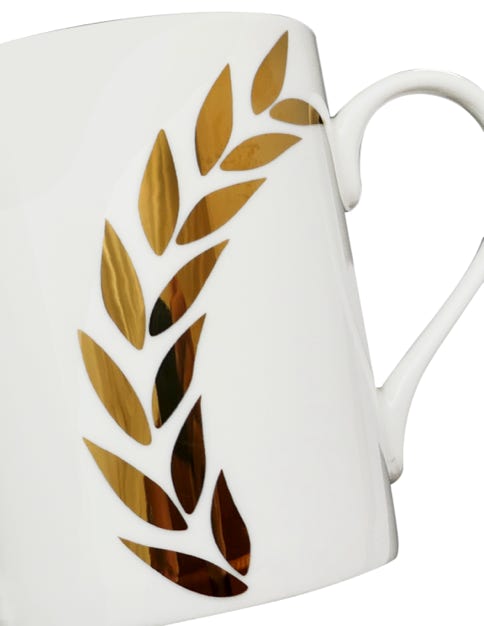 bone china mug with gold print