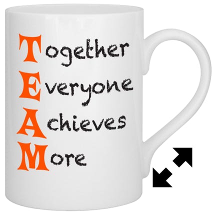 Bone china mug with team print