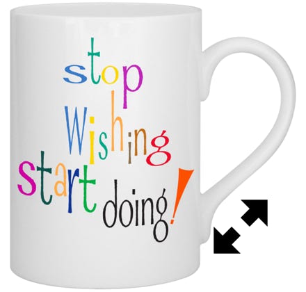 Bone china printed mug with message