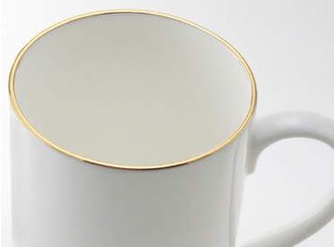 22ct gold band on bone china mug