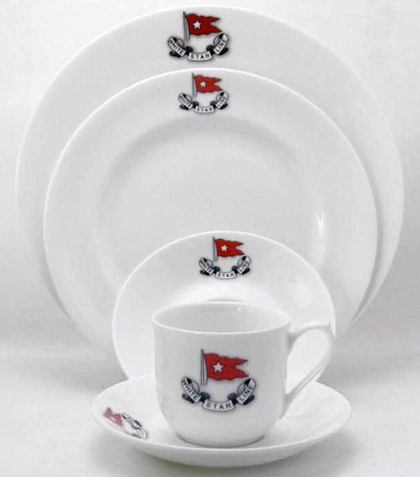 table setting bone china with the White Star logo